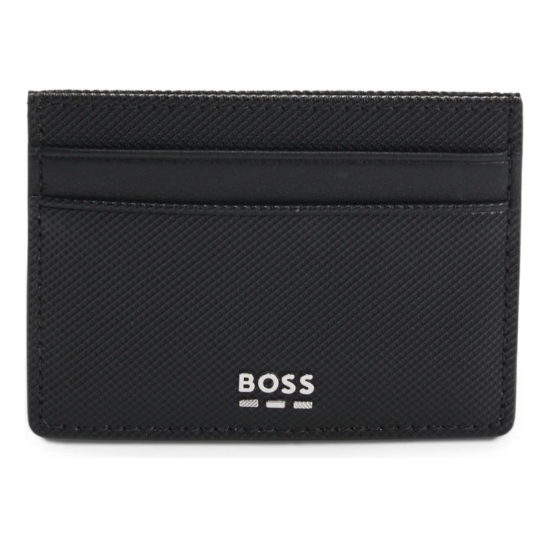 Tarjetero Boss Para Hombre Con Textura Y Detalles Metálicos Color