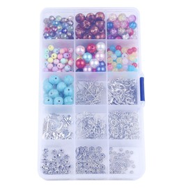 DIY Handmade Basic Accessories - Acrylic Loose Beads Glass Loose Beads Lobster Claw Clasp Nine Words Needle Open Circle Ear Hook Zinc Alloy Accessories