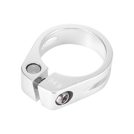 X AUTOHAUX 34.9mm Aluminium Alloy Bike Bicycle Seat Post Clamp Seat Post Adapter Replacement Silver Tone