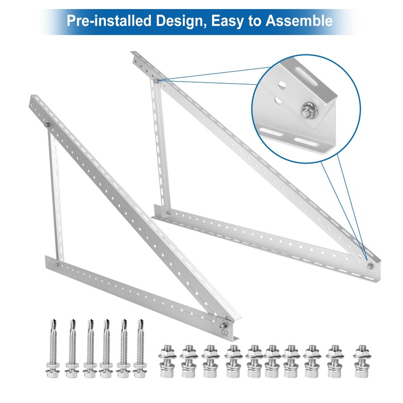 45in Adjustable Solar Panel Mount Brackets for 100-400 Watt Solar