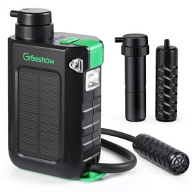 Greeshow GS-2811 GS-2811 Electric Water Purifier, Outdoor Water Purifier, Hand Crank Charging, Solar Charging Function, Disaster, Disaster Prevention, LED Light, SOS Mode, Smartphone Charging