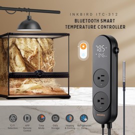 INKBIRD Smart Temperature Controller Heating Cooling 2-Stage Outlet Thermostat Controller Plug for Reptiles Aquarium Homebrew Breeding Fermenter 10A/1200W