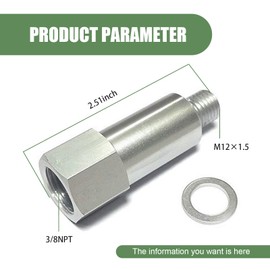 Prywog 1 PC LS Engine Conversion Connector, Car Cooling Water Temperature Sensor Adapter, M12 x 1.5 External Thread to 3/8 NPT Internal Thread, Modification Parts, Universal for Most Cars (Silver)