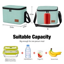 Aosbos Insulated Lunch Bag for Women Men Leakproof Lunch Box Reusable Lunch Cooler Bags Soft Lunch Tote Lunch Pail Adult Thermal Lunchbox Meal Prep Container Boxes for Work Office Outdoor