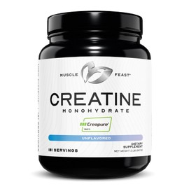 Muscle Feast Creapure Creatine Monohydrate Powder, Vegan Keto Friendly Gluten-Free, Mass Gainer, Muscle Recovery Supplement and Trusted Creatine for Muscle Growth, Creatine Powder, Unflavored, 2lb