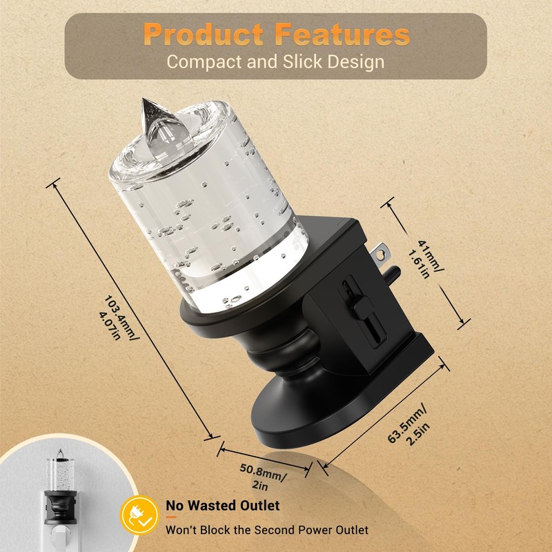 JandCase Night Light, Candle Amber Night Lights Plug into Wall,