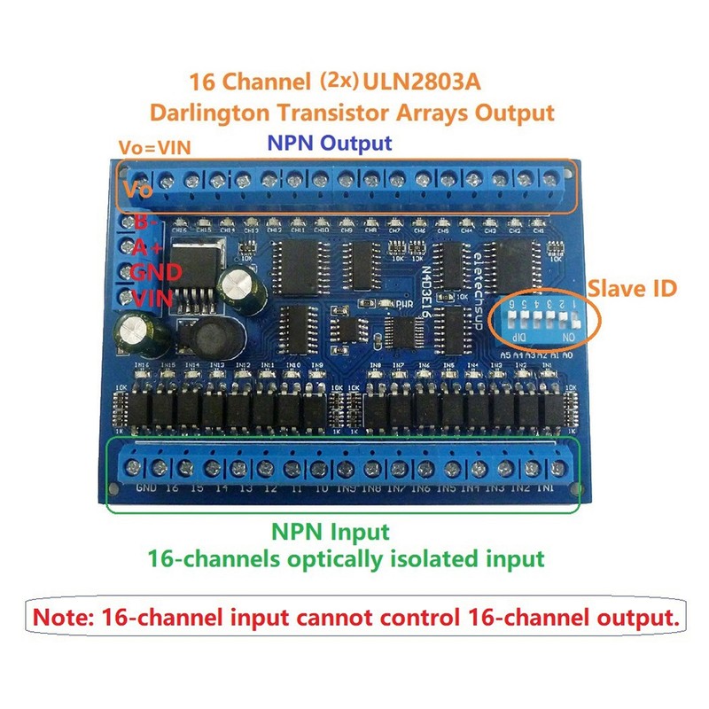 DC 6.5‑30V 16 Input 16 Output Expansion Board Multifunctional RS485