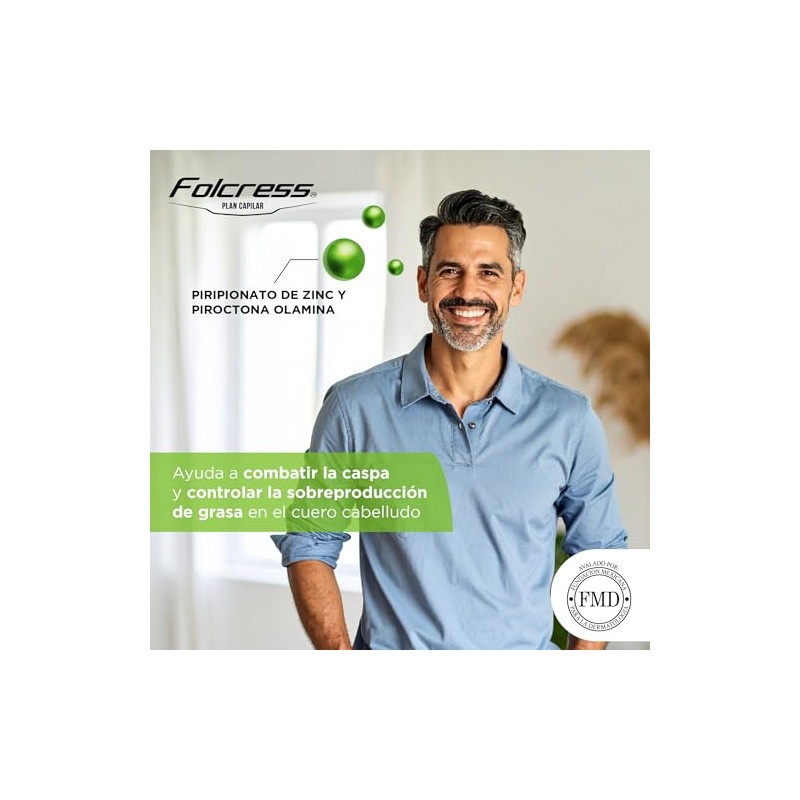Folcress Shampoo Control Caspa con Piritionato de Zinc Grisi para