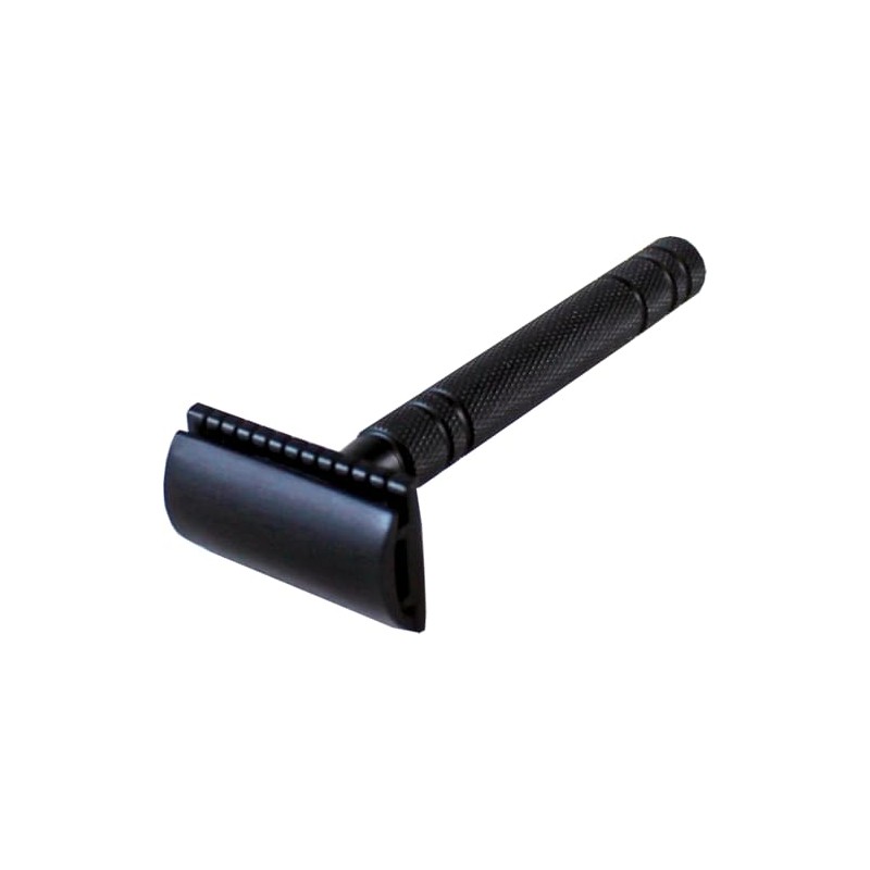 Hans Baier Exclusive Safety Razor Set Metal Black with 10