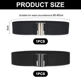 VEHYEGOI 2 Pieces Wide Belts For Women, Decorative Belts For Clothes, Elastic Elastic Belts, Fashion Clothing Accessories, Simple Belts