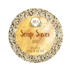 Aira Soap Saver - Soap Dish & Soap Holder Accessory - BPA Free Shower & Bath Soap Holder - Drains Water, Circulates Air, Extends Soap Life - Fits All Soap Dish Sets - Round Bone