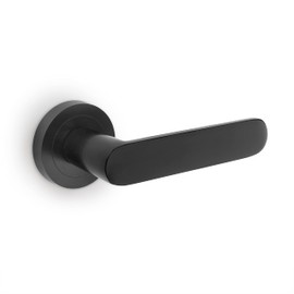 Emuca - Internal Door Handles, Set of Internal Door Handles with D.50 mm (1,96 inch) Rose, Aluminium, Black.