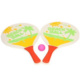 Beach Ball Paddle Set with Pink Ball, Twin Beach Bats, Summer Outdoor Game
