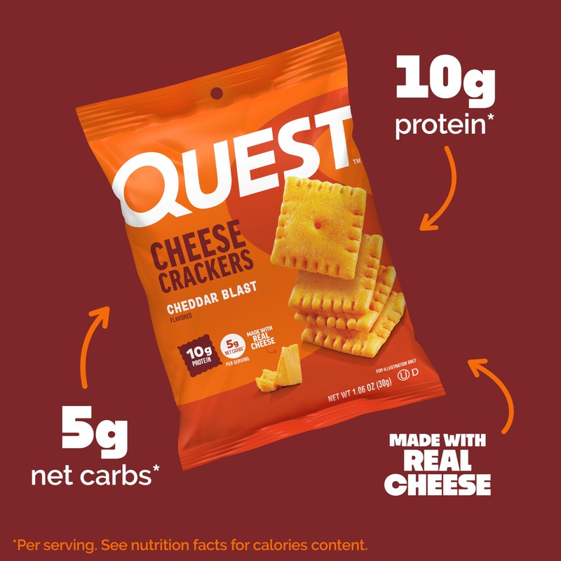 Quest Nutrition Cheese Crackers, Cheddar Blast, 10g Protein, 5g Net