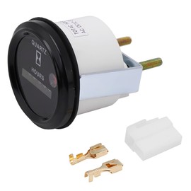 AC/DC 12-36V Quartz Hour Meter Gauge Tester for Motorcycle Car Boat Truck Engine,Accurate 6 Digit,With Connecting Terminals