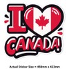 Extra Large 460mm 'I Love Canada!' Permanent Sticker Decal for