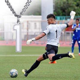 Stainlee Steel Lucky Number 1 Necklace Pendant Necklace Charm Jewelry with Curb Chain 22+2" Extender