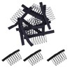 30pcs Black Metal 7-Teeth Wig Grip Comb Clips, Secure and