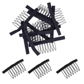 30pcs Black Metal 7-Teeth Wig Grip Comb Clips, Secure and Durable Wig Cap Accessories for Women, Perfect for DIY Wig Making, Styling, and Fixing on Wave Caps, Silk Caps, and Mesh Caps