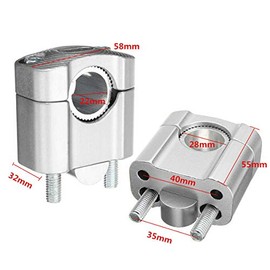 Baceyong 1 Pair Motorcycle Riser Adjustable Handlebar Clamps Motorcycle 7/8 Inch 22 mm CNC Handlebar Riser Adapter Installation Handlebar