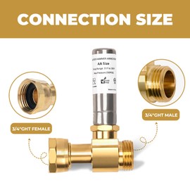 SECKWHALE, Stainless Steel Water Hammer Arrestor for Washing Machine, 3/4 Inch Swivel FHT x 3/4 Inch MHT, Washing Machine Water Hammer Arrestor, Straight