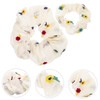 OHPHCALL 2pcs Fabric Embroidered Flower Hair Ties for Women Elastic