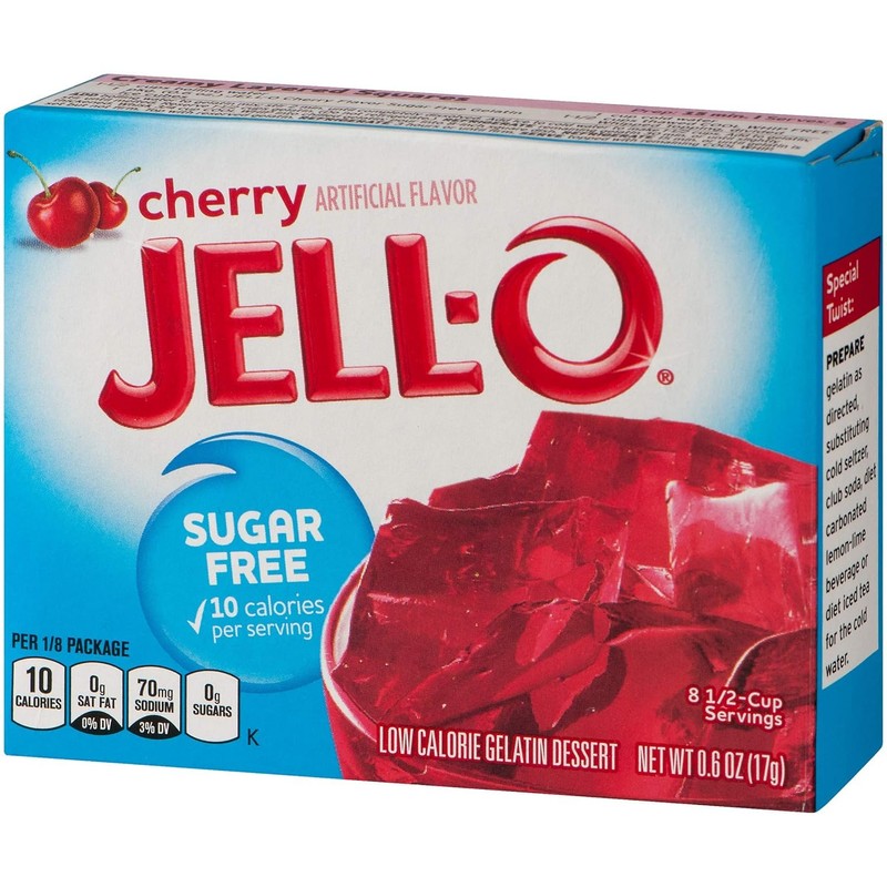 JELL-O Cherry Gelatin Dessert Mix (0.60 oz Boxes, Pack of