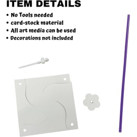 4E's Novelty 24 Pack DIY Pinwheels Craft for Kids, Bulk Summer Pinwheel Craft Kit, Color Your Own Paper Windmill for Pinwheels for Kids July 4 Party, Bulk Pinwheel for Spring Art and Creativity