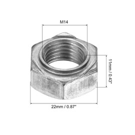 sourcing map 20Pcs Hex Weld Nuts, M14x2mm Carbon Steel Hex Nuts with 3 Projections Machine Screw for DIY Home Repair Machinery, Silver
