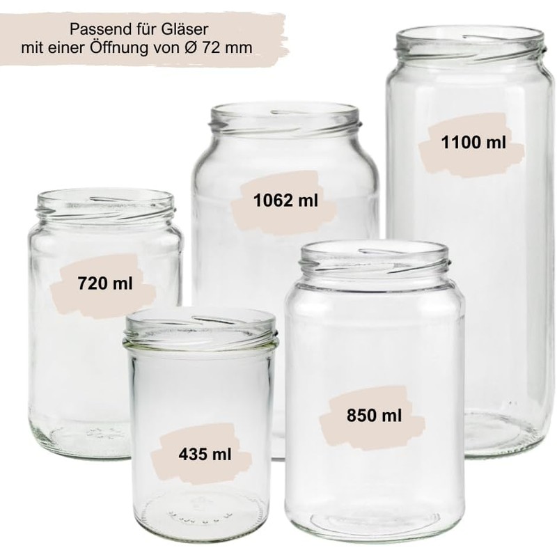 mikken 30 White Lids TO 82/8.5 cm for Preserving Jars