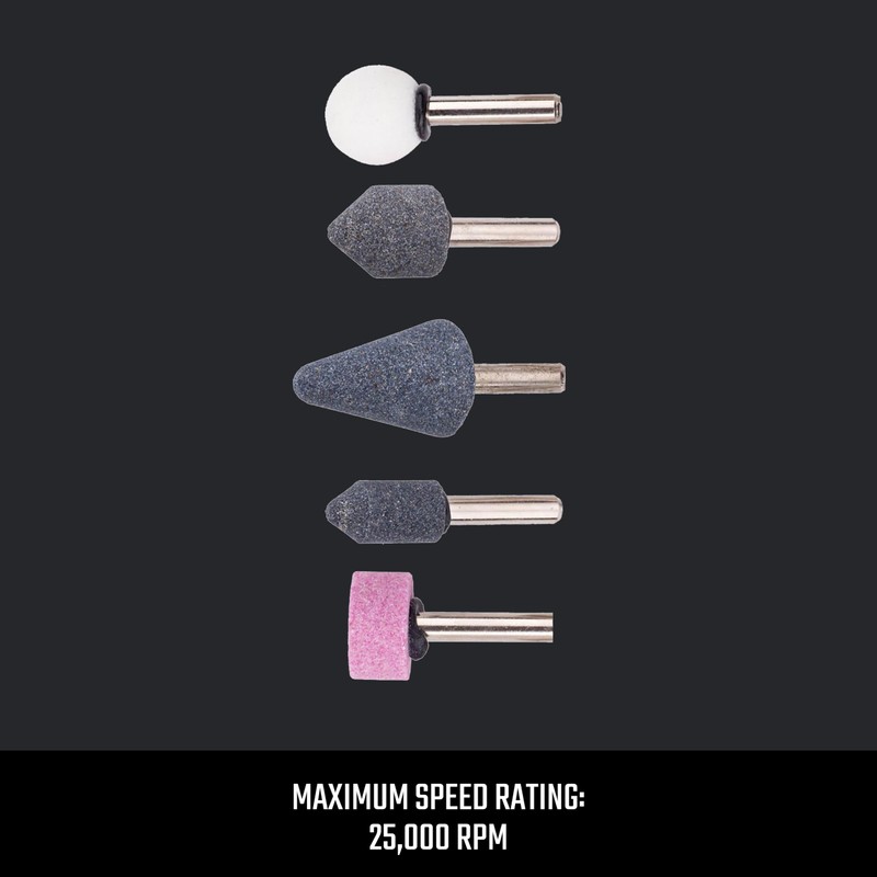 CRAFTSMAN 5-Piece Grinding Stones, 1/4-Inch Shank, 25,000 RPM, for Angle