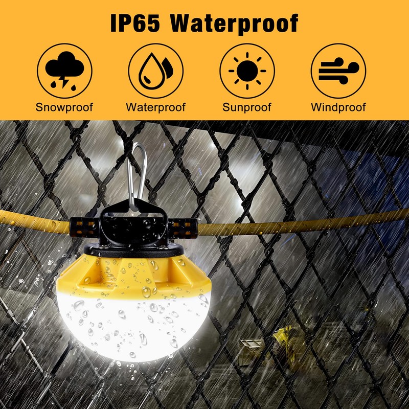 G GJIA 100FT Construction String Lights, IP65 Waterproof ETL Certified