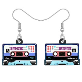 YAYAKO Acrylic Vintage Earrings Dangle Jewellery Vintage Themed Statement Earrings for Women Girls Heart Nostalgia Gifts, Acrylic, No Gemstone