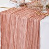DOLOPL 10 Pack Boho Table Runner Dusty Blush Cheesecloth Table