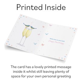 Hunts England - Sister And Brother-in-Law 50th Anniversary Card - A5 Size - Champagne Flutes - Gold Foil - 50th Anniversary Card For Sister And Brother-in-Law - Milo's Gallery