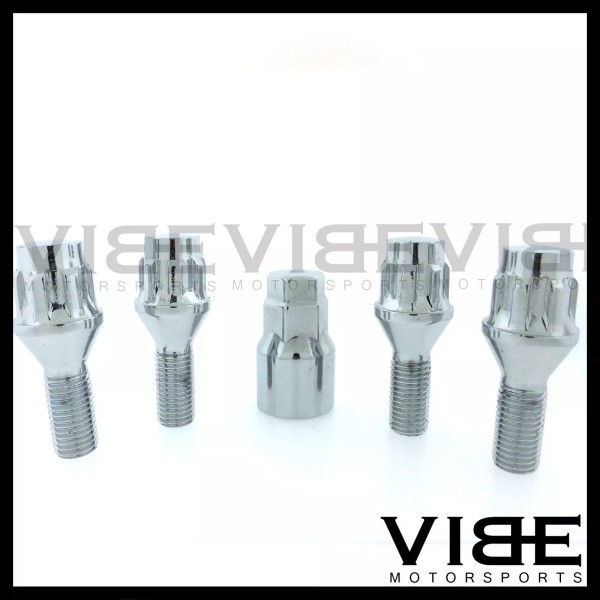 VIBE (4) 12x1.5 M12X1.5 40MM SHANK CHROME CONE CONICAL SEAT