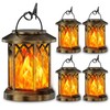 KOOPER 4 Pack Solar Lanterns Outdoor Waterproof, Upgraded Flickering Flame
