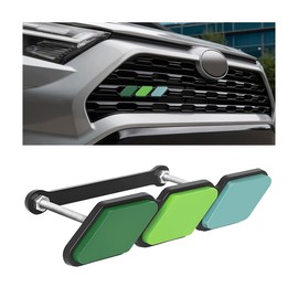 HZEL Car Grille Decor Badge, Tri-Color Emblem Auto Grid Insert Trims Decals, Vehicle Front Mesh Grille Label Decoration Sticker Accessories, Compatible with Sequoia 4-Runner High-Lander (Style J)