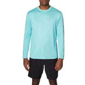 Spyder Men's Standard Heather Long Sleeve Rashguard, Green Blue, Large