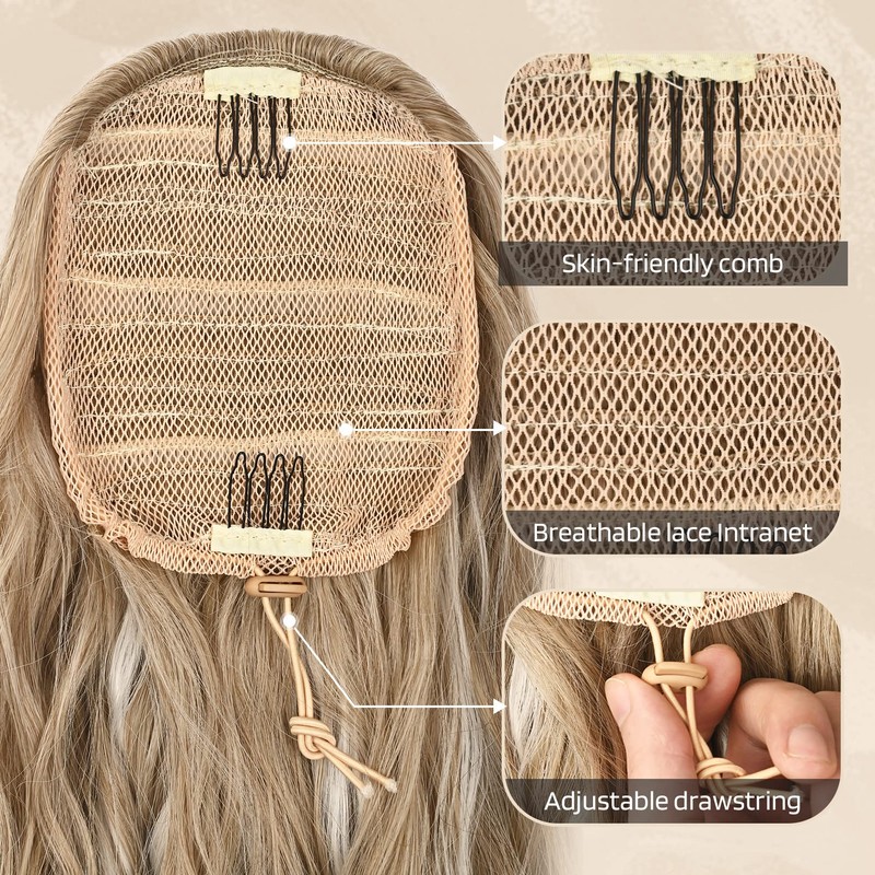 Flufymooz Ponytail Extension, 56 cm Ponytail with Drawstring Hair Extensions,