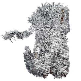 Silver Tinsel Garland – 5m Metallic PVC Decoration for Christmas Trees, Home, and Parties