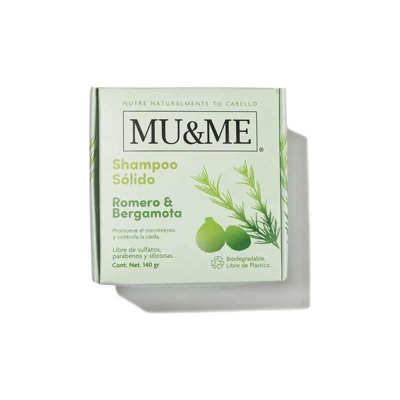 Shampoo Solido Mu&me Romero & Bergamota Crecimiento 140gr