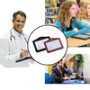 2 Pcs Black&Brown Leather ID Badge Holder, One Sided Clear