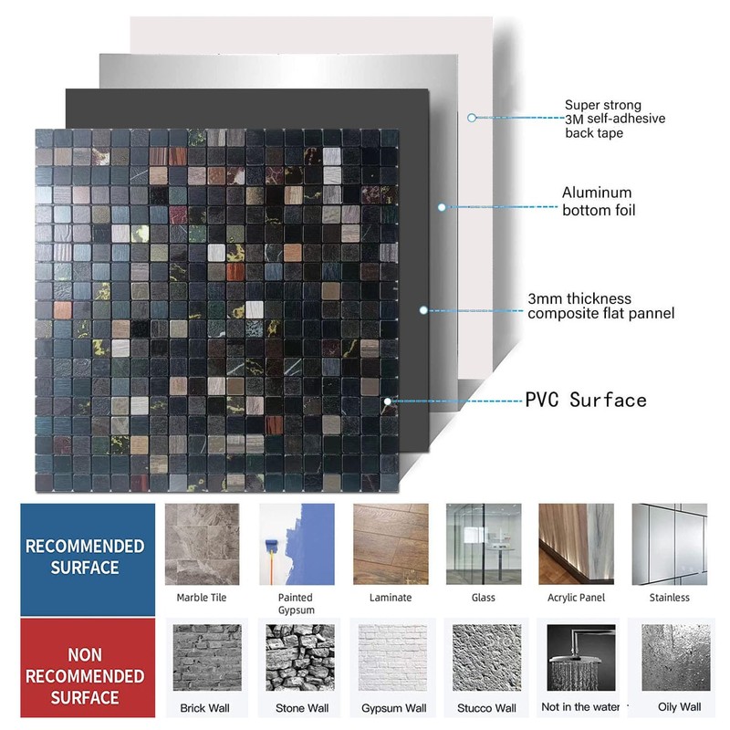 weimeisc 10 Sheets Peel and Stick Backsplash Tile for Kitchen,