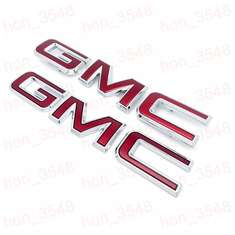 GMC NEW RED Front & Rear Emblem kit For 2019
