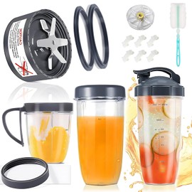 JDFNVFK 17 Piezas Repuesto para Nutribullet, con Aspas Nutribullet Original Reemplazo de Bases, 3 Vaso Nutribullet Original y Junta de Goma,...       