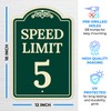 Sigo Signs Speed Limit 5 Mph Decor Green Dark, 12x18