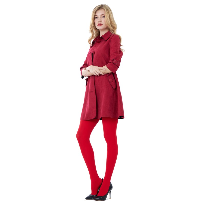 CozyWow Women's 80D Soft Opaque Tights, High Waist Solid Color