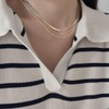 NicoWerk SKE593 Women's Silver Chain Simple 925 Sterling Silver Double