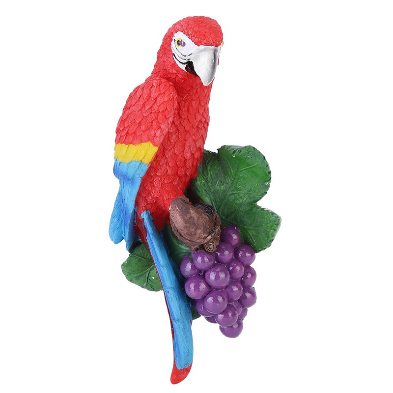 Wall Mounted Simulation Parrot Decor Hanging Hook Resin Craft Home